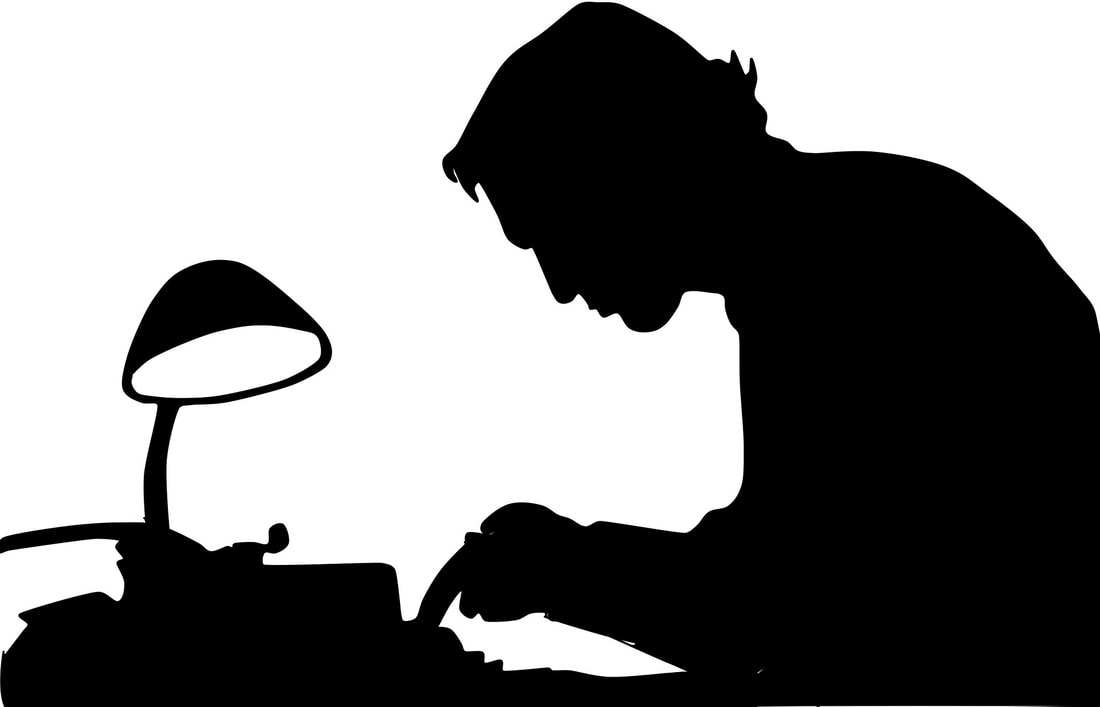 writer wth typewriter